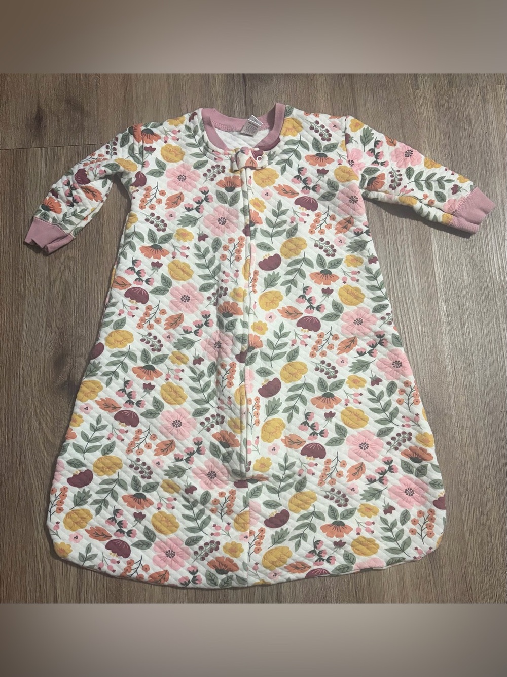 HB - Floral Quilted Baby Sleeping Gown - Size 6-12 Months / 15-24lbs